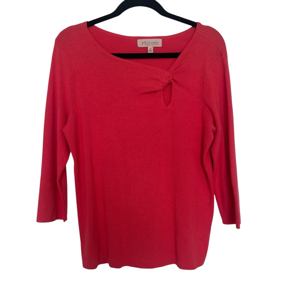 Philosophy Red Twist-Detail Long Sleeve Top
